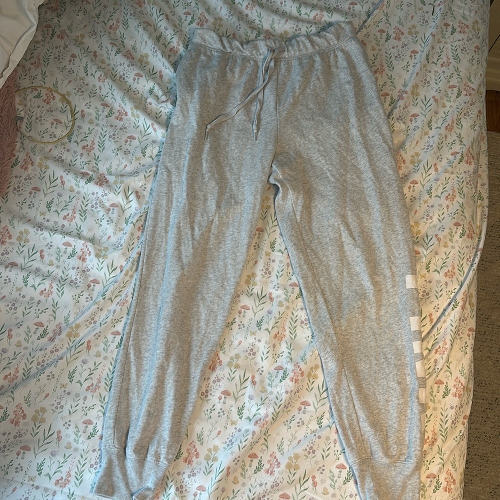 Grey Sweatpants- Pink